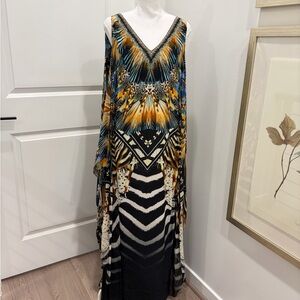 Camilla “Lost Paradise” V-Neck Dress with Back Overlayer size S